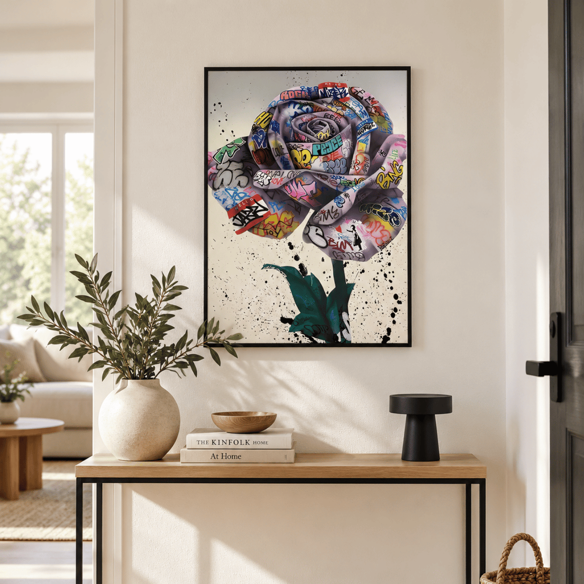 Graffiti Rose Canvas Print