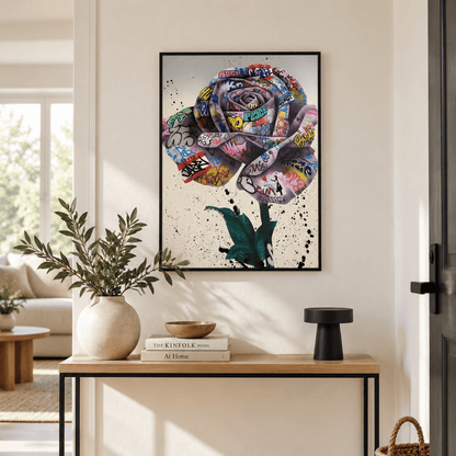 Graffiti Rose Canvas Print