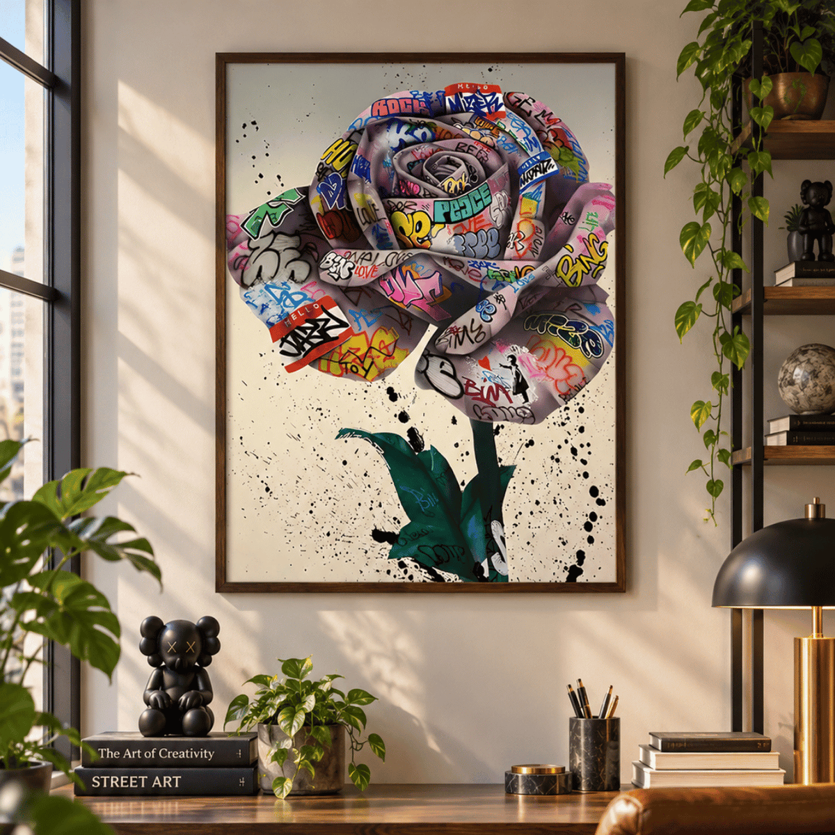 Graffiti Rose Canvas Print