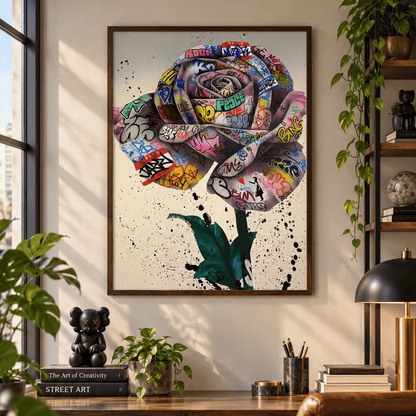 Graffiti Rose Canvas Print