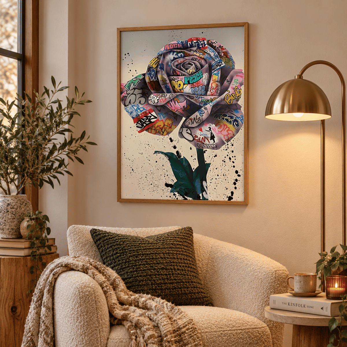 Graffiti Rose Canvas Print