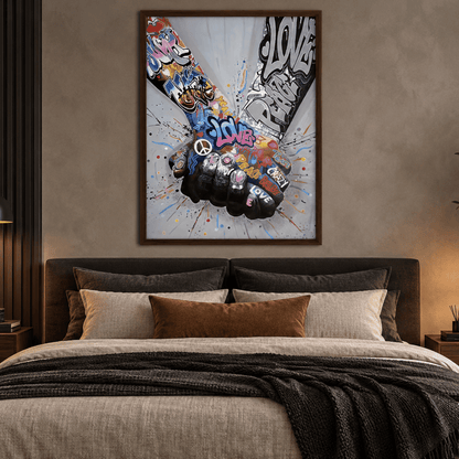 Graffiti Fist Bump Canvas Print