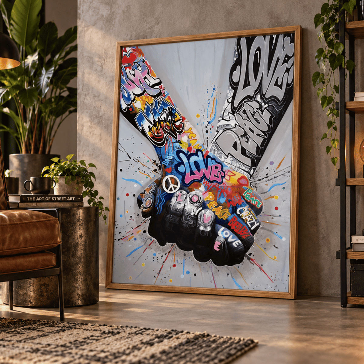 Graffiti Fist Bump Canvas Print