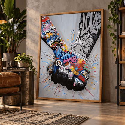 Graffiti Fist Bump Canvas Print