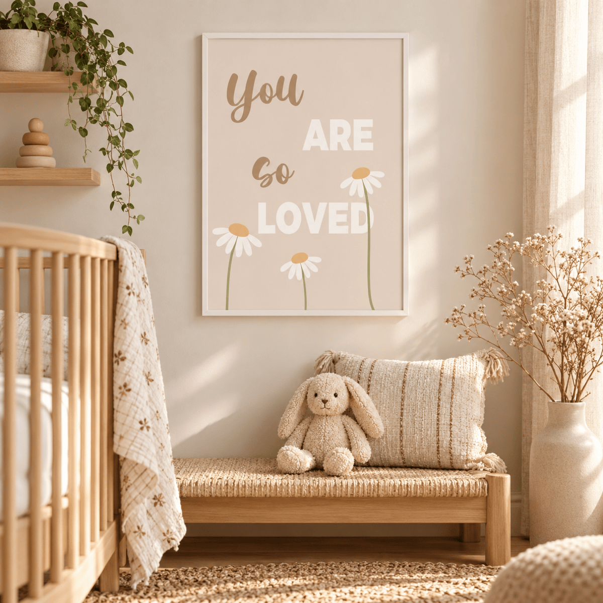You Are So Loved Daisy Canvas Print