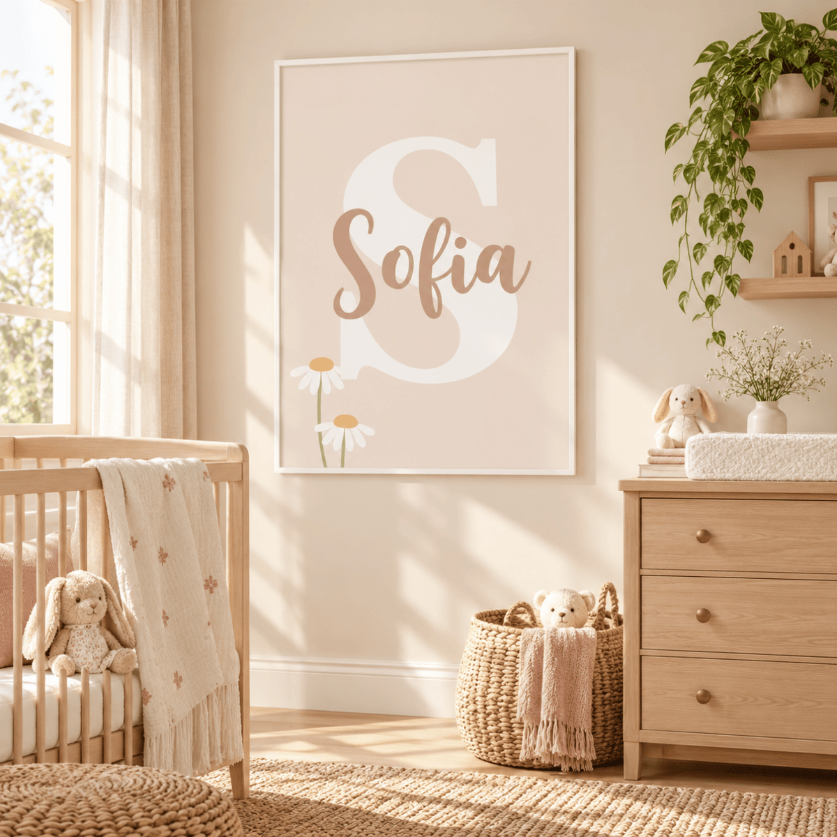 Personalised Daisy Name Canvas Print