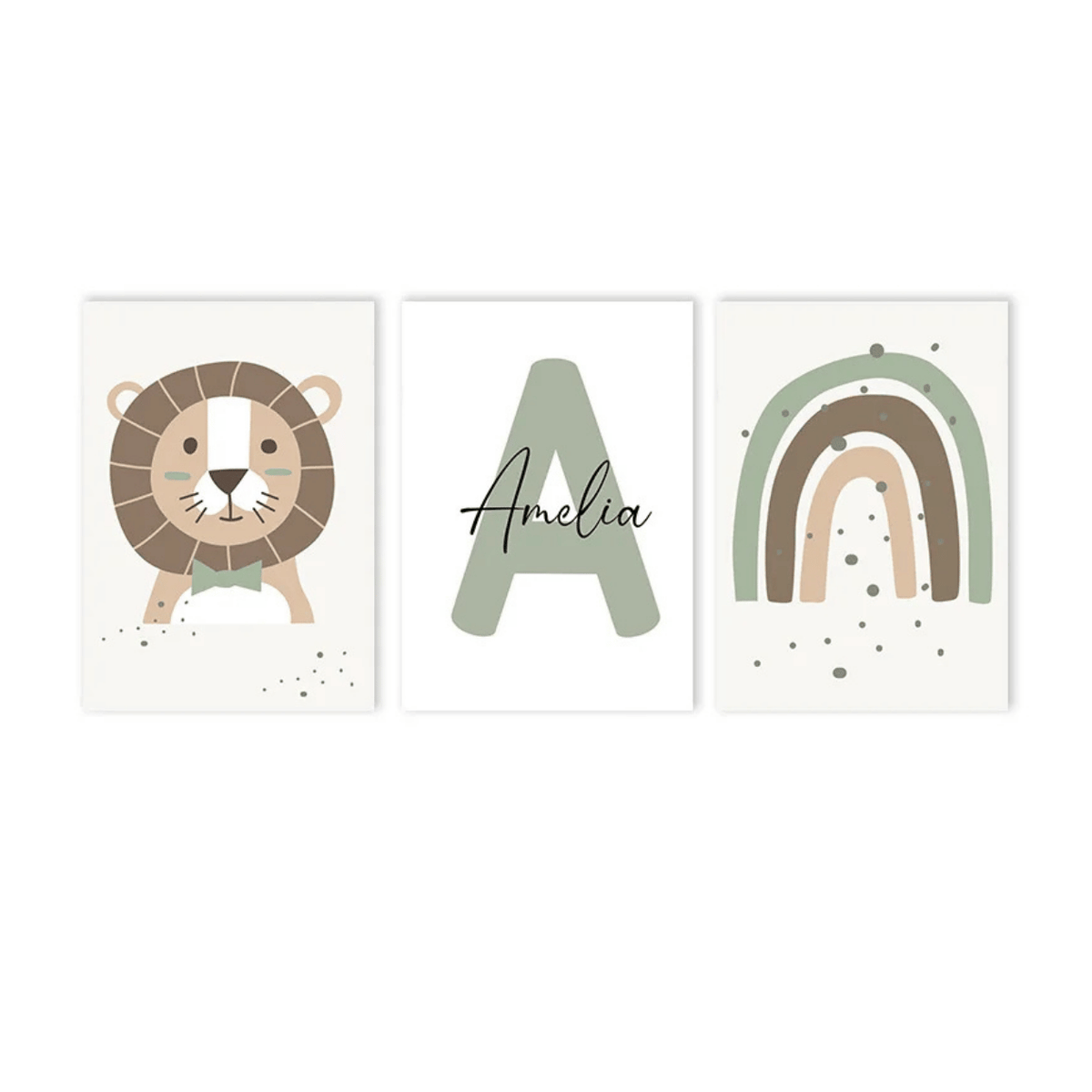 Dreamy Safari Personalised Trio Poster Pack