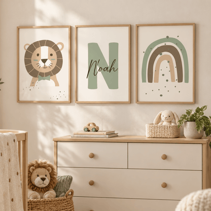 Dreamy Safari Personalised Trio Poster Pack
