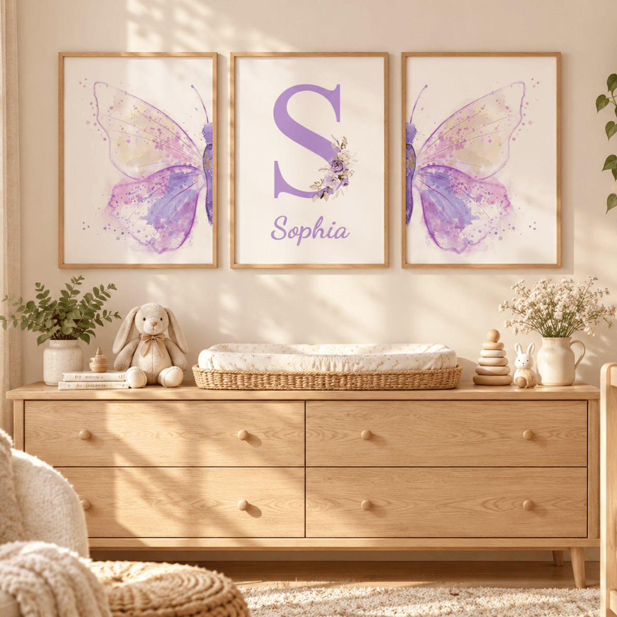 Butterfly Wishes Personalised Trio Poster Pack