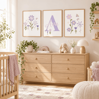 Lavender Meadow Personalised Trio Poster Pack