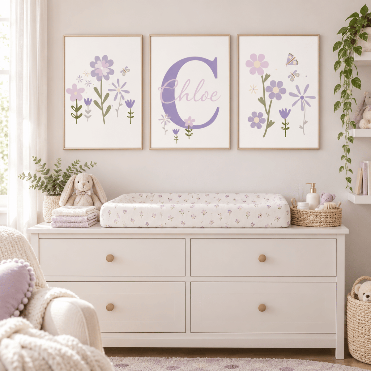 Lavender Meadow Personalised Trio Poster Pack