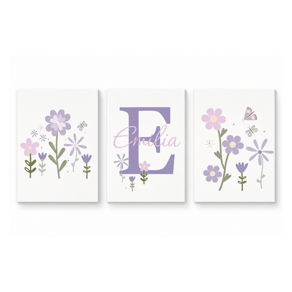 Lavender Meadow Personalised Trio Poster Pack