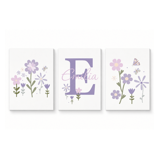 Lavender Meadow Personalised Trio Poster Pack
