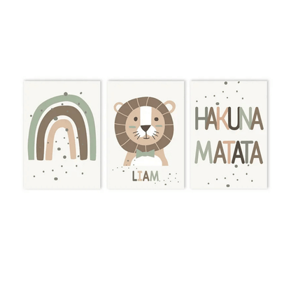 Safari Smiles Personalised Trio Poster Pack