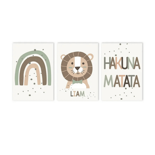 Safari Smiles Personalised Trio Poster Pack