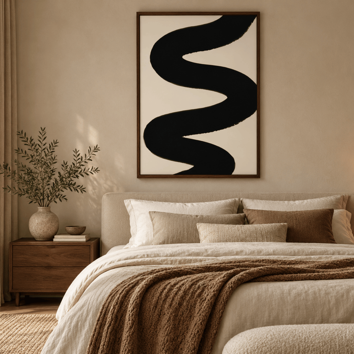 Midnight Flow Abstract Canvas Print