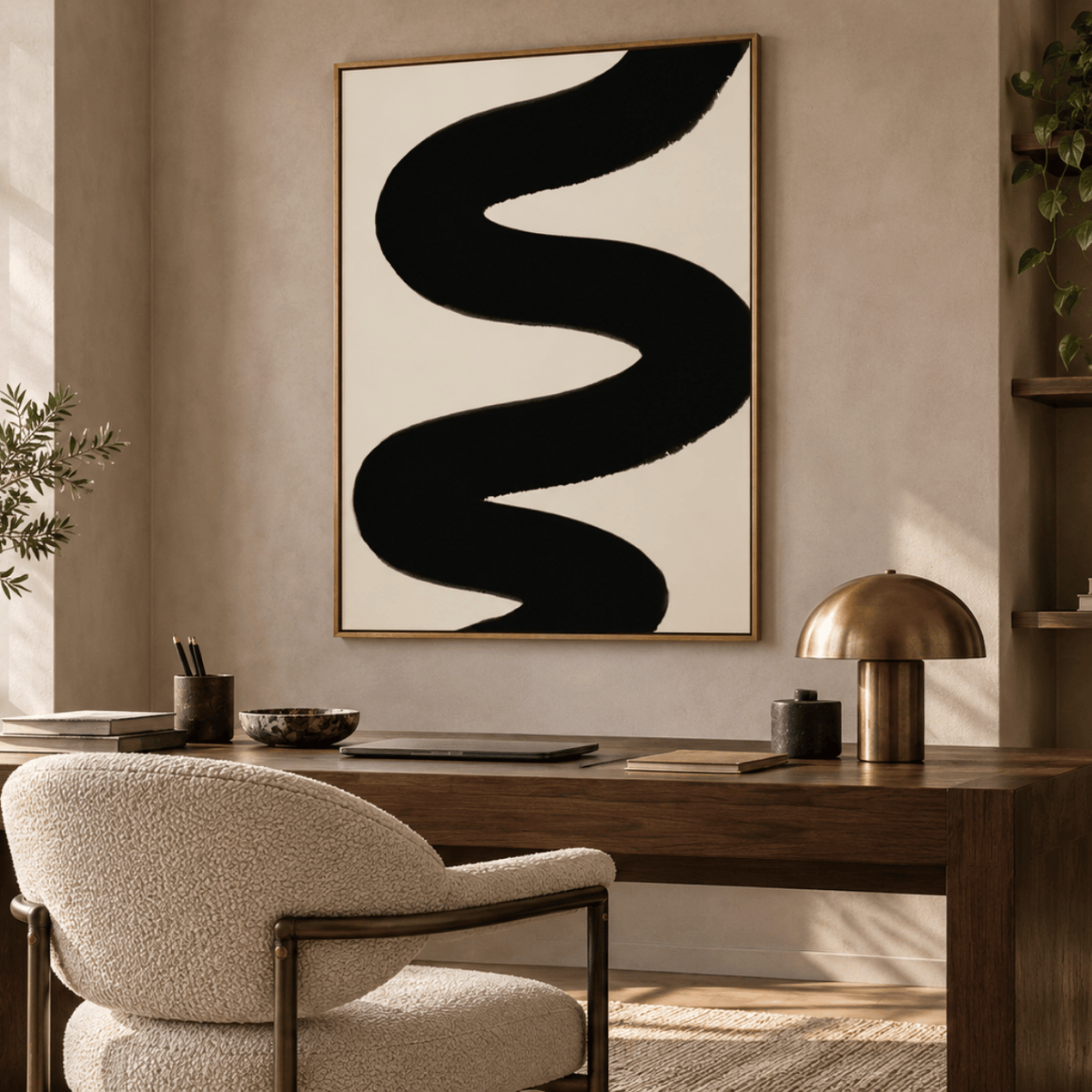 Midnight Flow Abstract Canvas Print
