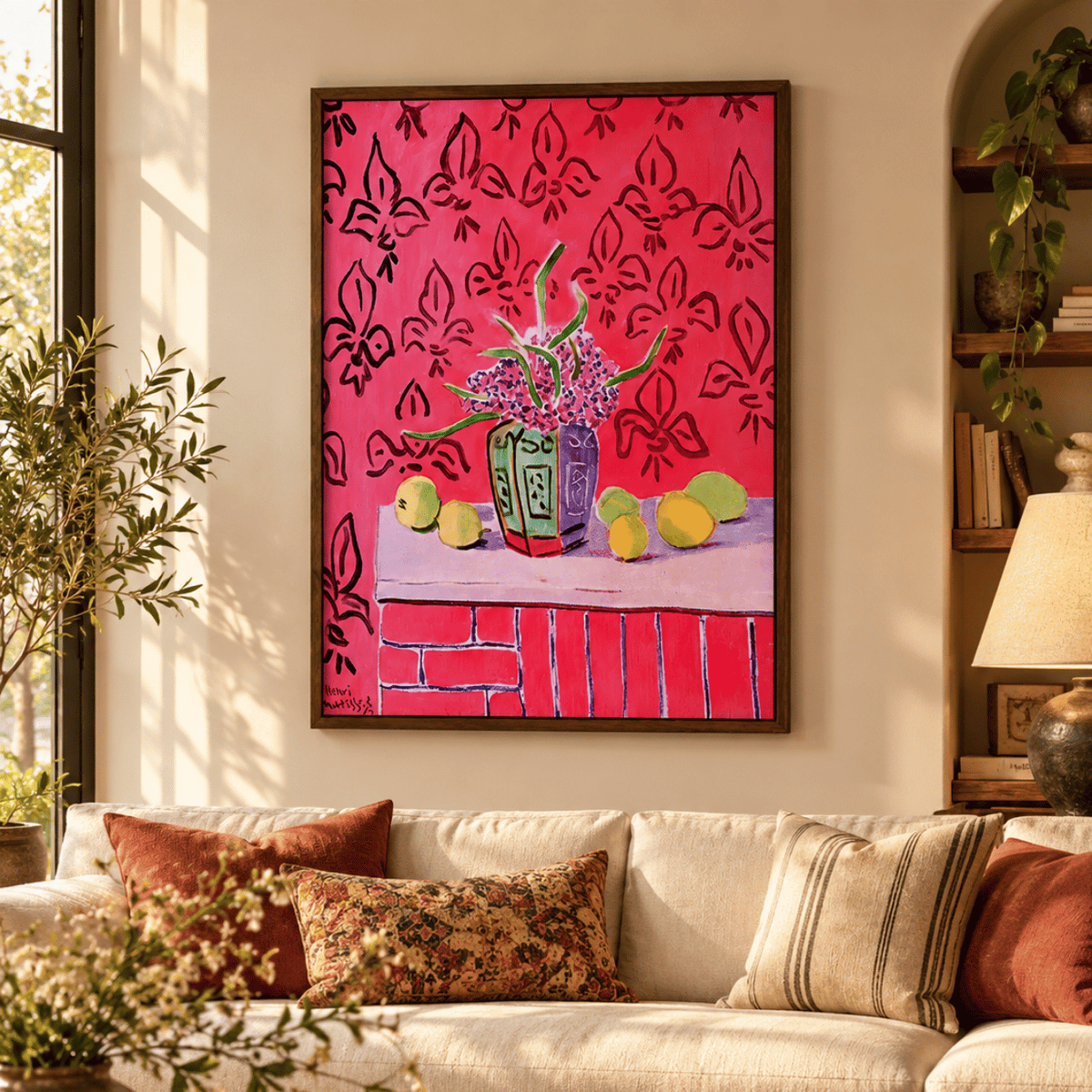 Lemons Against A Fleur-de-lis Background By Henri Matisse Canvas Print