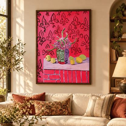 Lemons Against A Fleur-de-lis Background By Henri Matisse Canvas Print