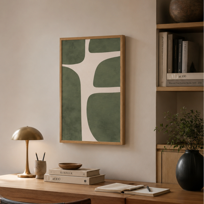 Olive Rhythm Abstract Canvas Print