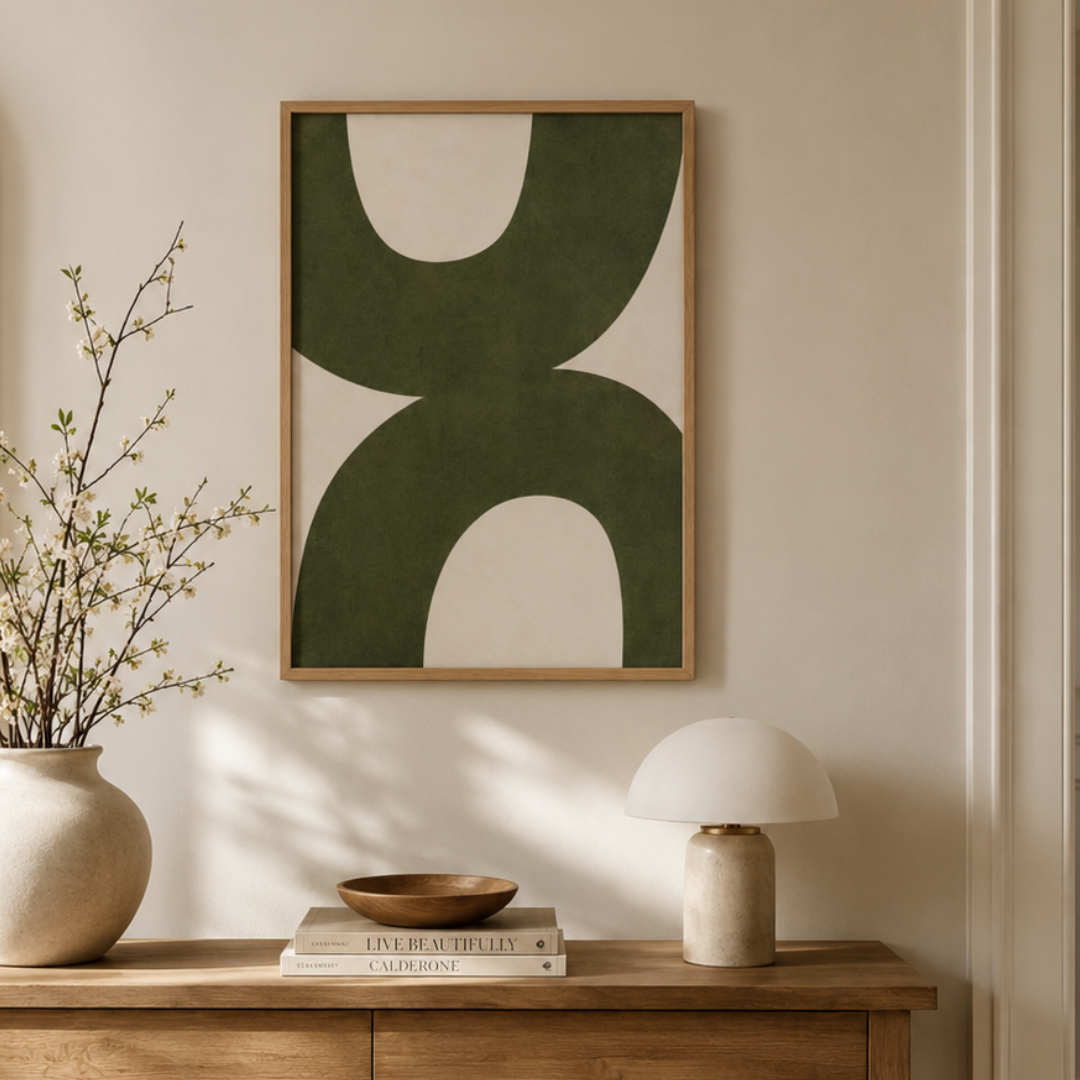 Sage Curves Abstract Canvas Print