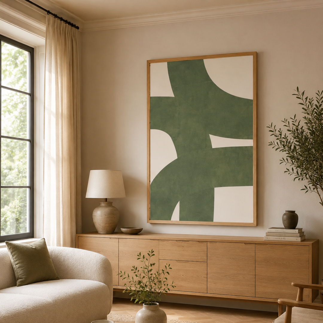 Sage Form Abstract Canvas Print