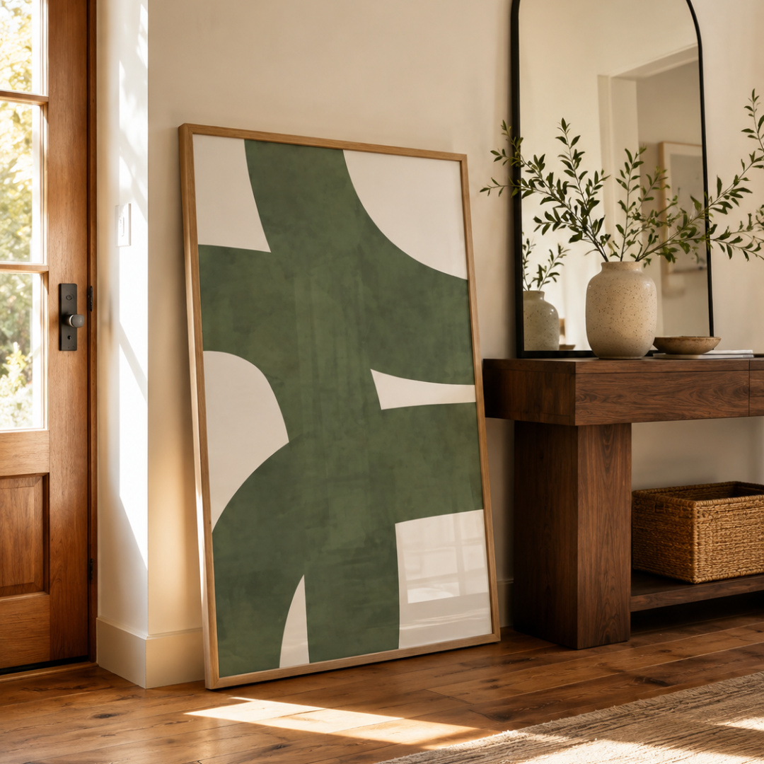 Sage Form Abstract Canvas Print