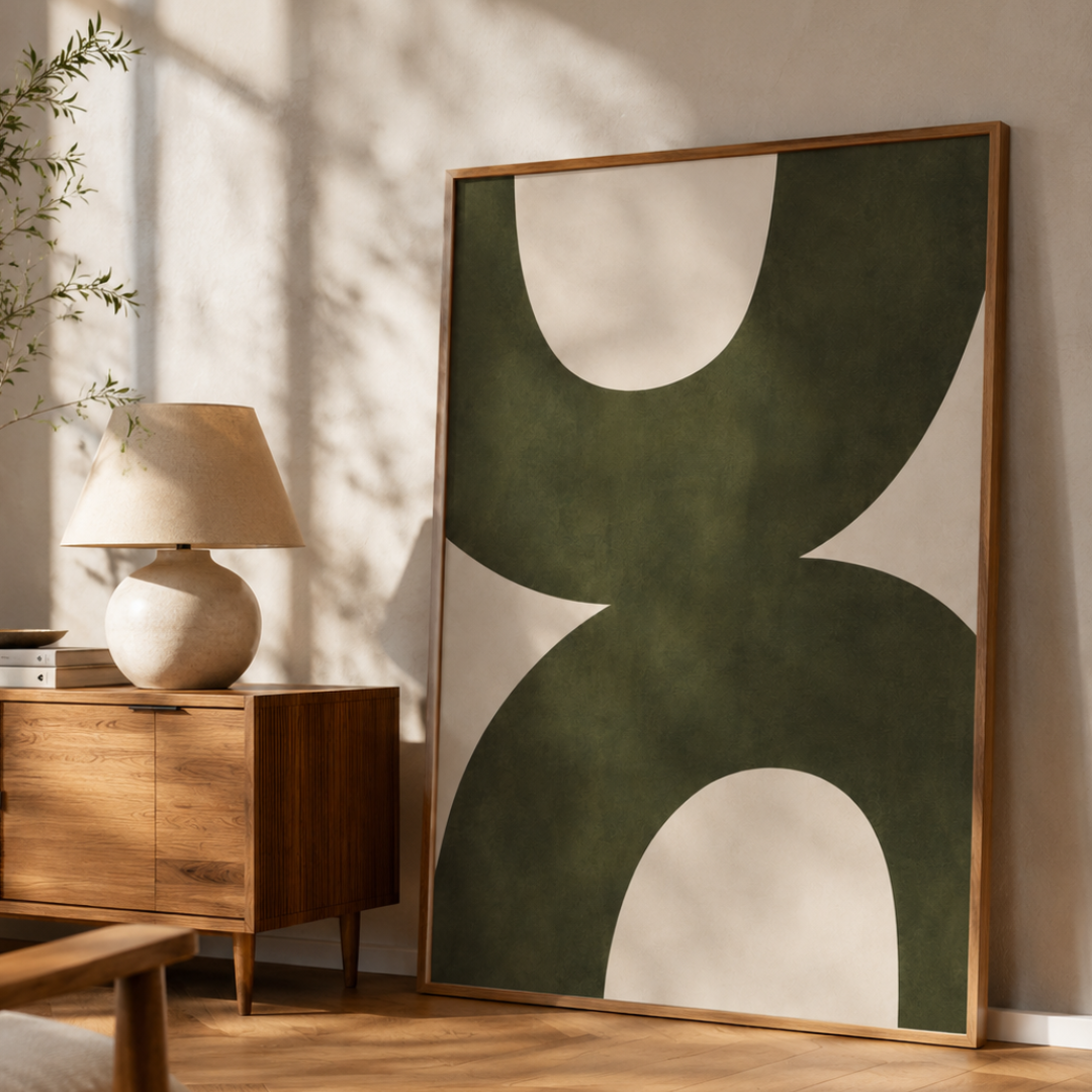 Sage Curves Abstract Canvas Print