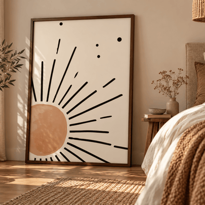 Radiant Terracotta Sun Canvas Print