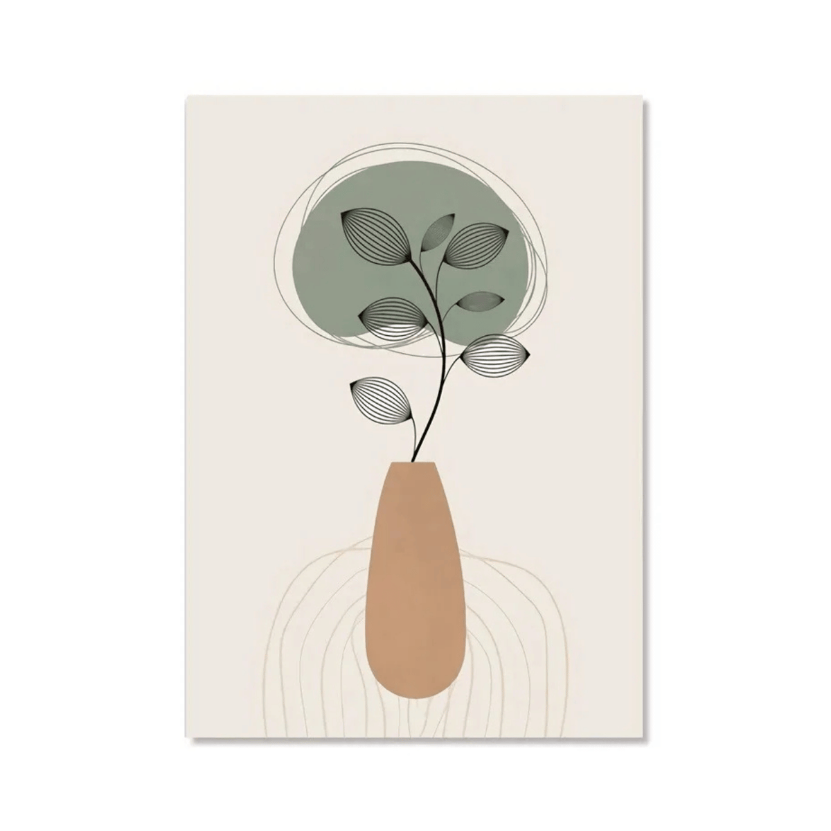 Sage Leaf Vase Canvas Print