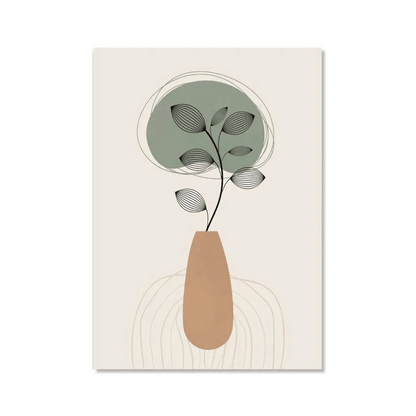 Sage Leaf Vase Canvas Print
