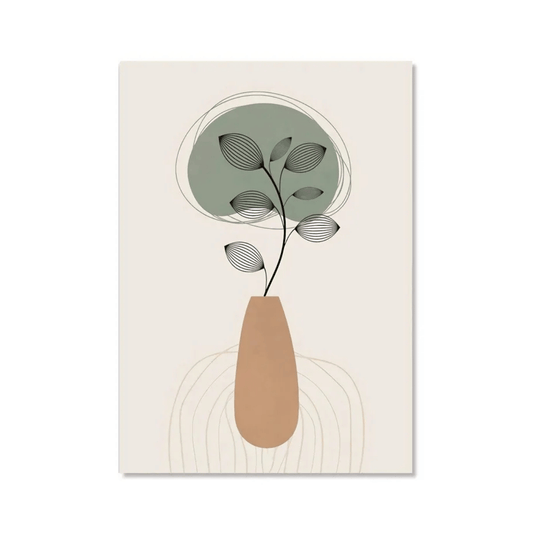 Sage Leaf Vase Canvas Print