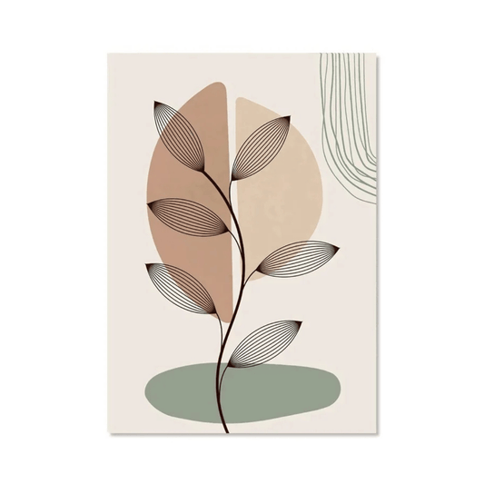Linear Leaf Forms Canvas Print