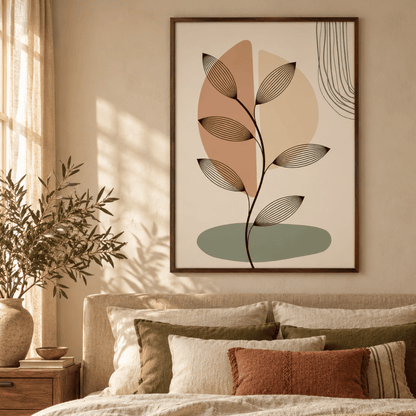 Linear Leaf Forms Canvas Print