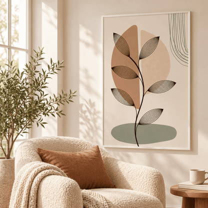 Linear Leaf Forms Canvas Print