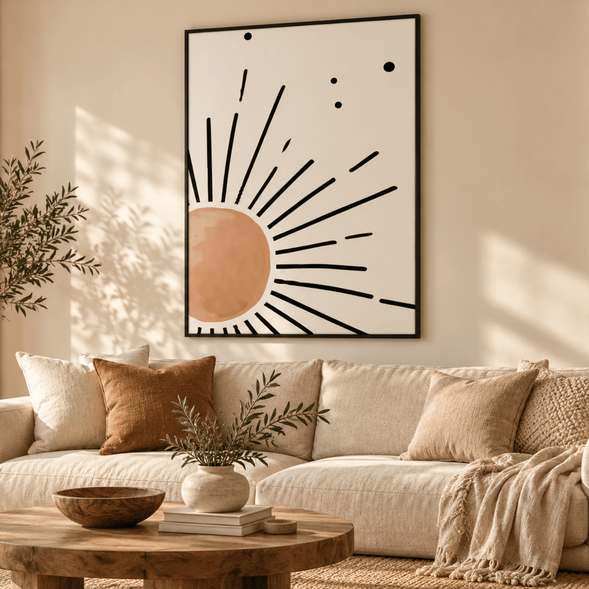 Radiant Terracotta Sun Canvas Print