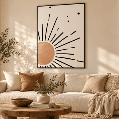 Radiant Terracotta Sun Canvas Print