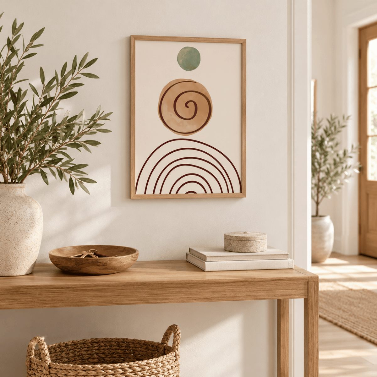 Terracotta Spiral Balance Canvas Print