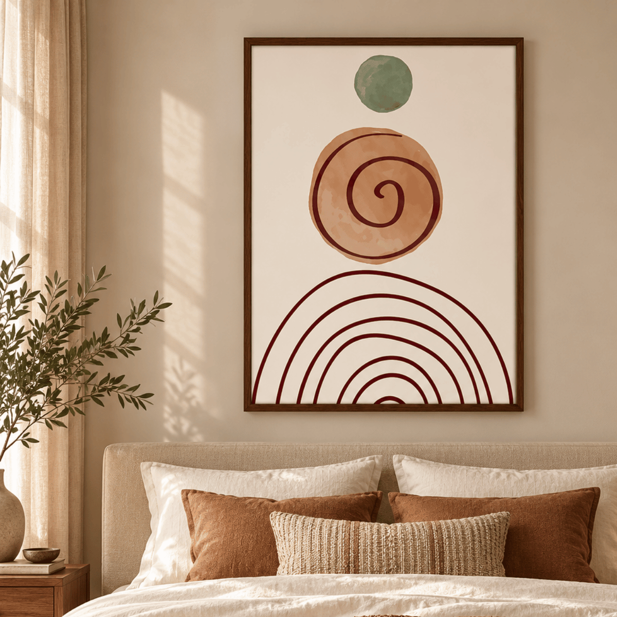 Terracotta Spiral Balance Canvas Print