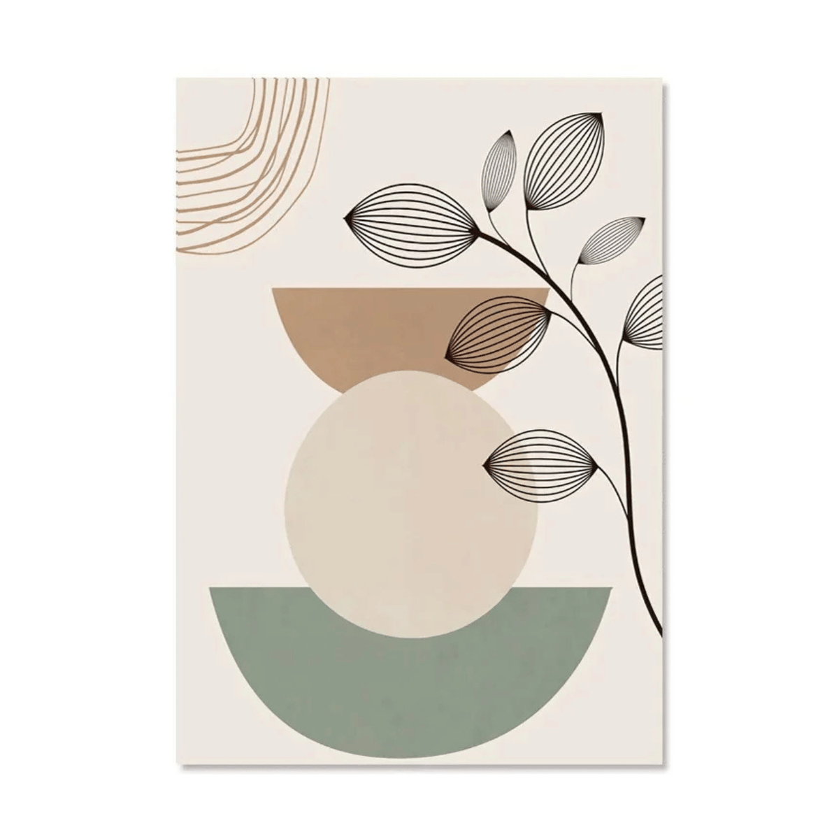 Sage Crescent Leaves Canvas Print