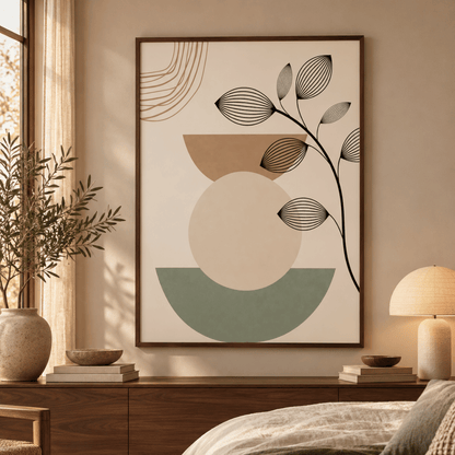 Sage Crescent Leaves Canvas Print