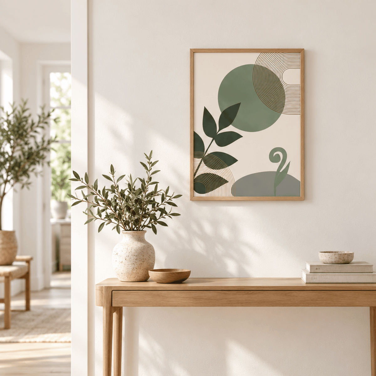Sage Solstice Leaves Canvas Print