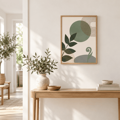 Sage Solstice Leaves Canvas Print