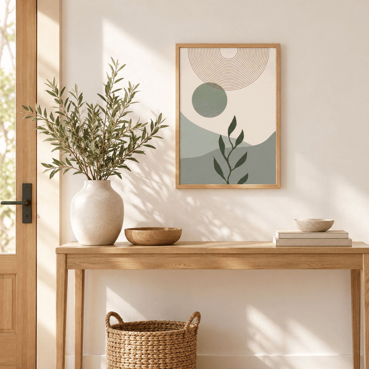 Sage Horizon Botanical Canvas Print