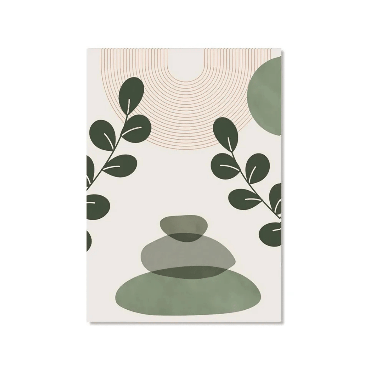 Sage Stone Balance Canvas Print