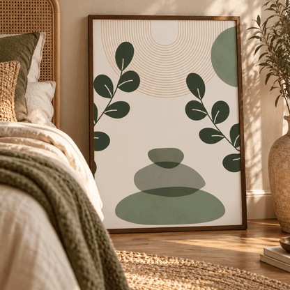 Sage Stone Balance Canvas Print