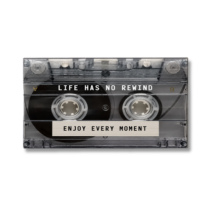 Life Has No Rewind Retro Cassette Canvas Print