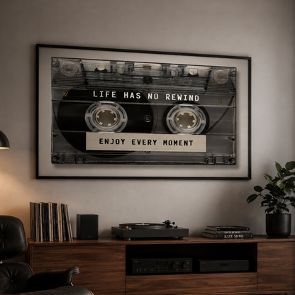 Life Has No Rewind Retro Cassette Canvas Print