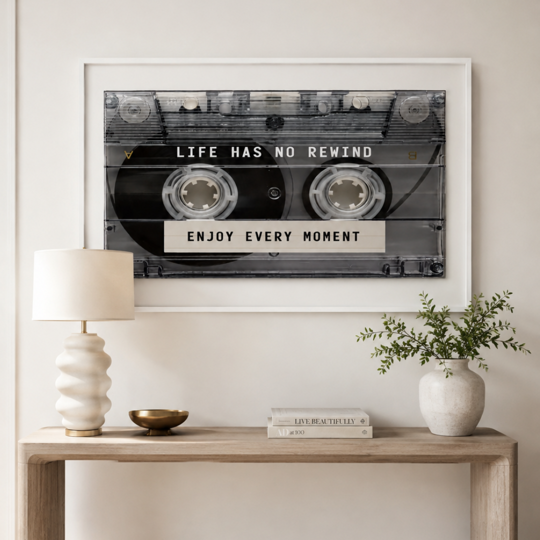 Life Has No Rewind Retro Cassette Canvas Print