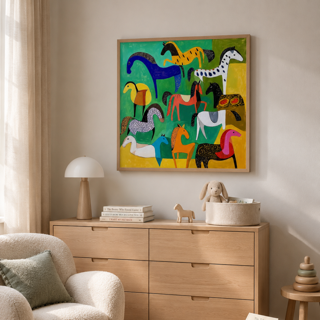 Wild Colourful Carnival Horses Canvas Print
